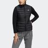 adidas Solid Color Logo Zip Stand Collar Vest Women Vests Black GT3317