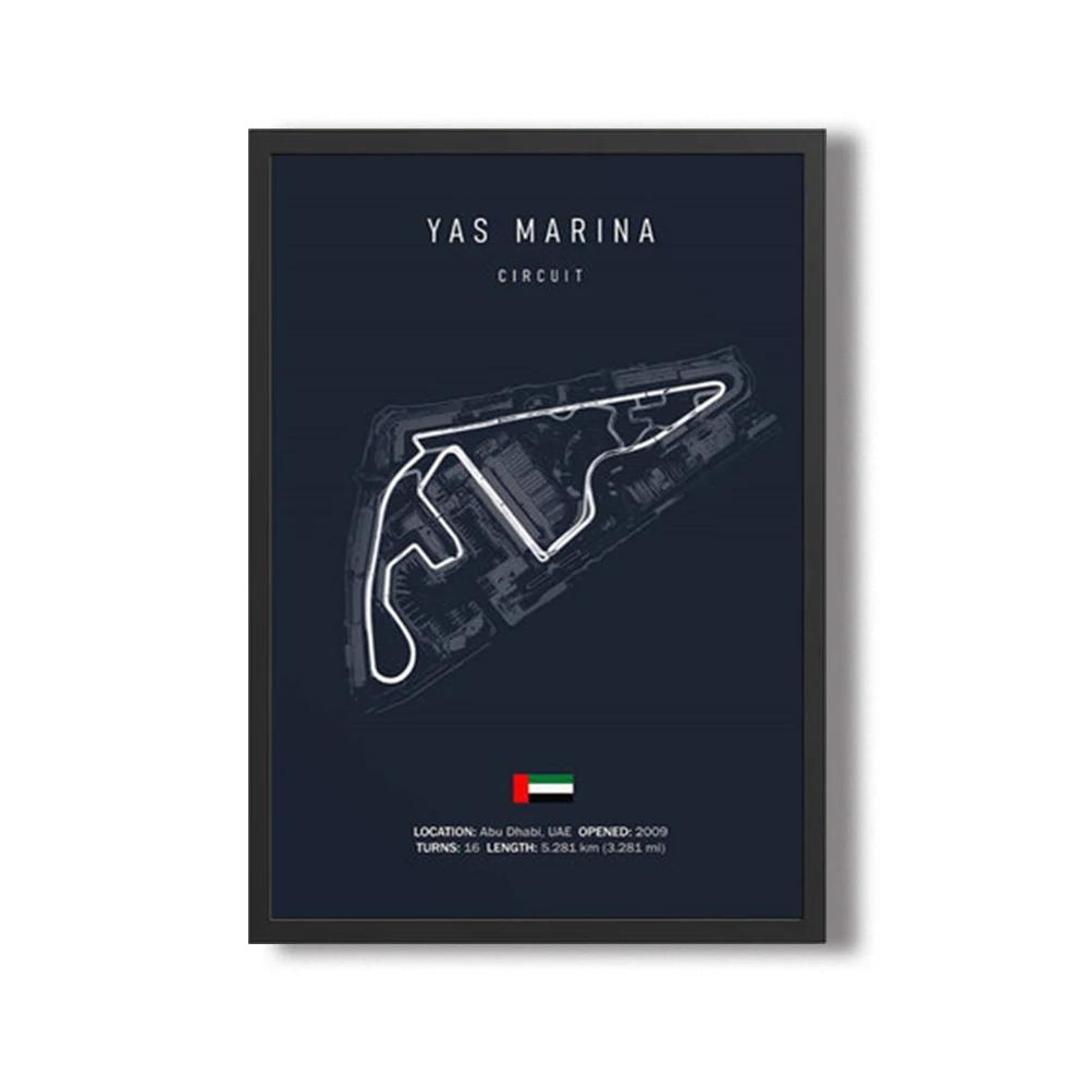 Formula 1 Imola Monaco Okruhová trať Nástěnné umění Plakáty Mapa Světových formulových závodů Dekorace pokoje Plátno Malba Obrázky Tisk Umělecká díla