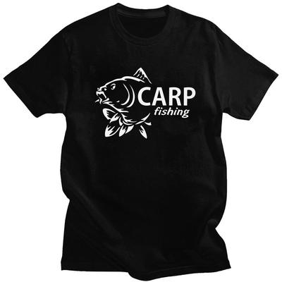 Custom Fishinger Carp Fish Fisherman T Shirts Men 100 Cotton Tee Tops Tshirts ShortSleeve Casual Tshirt Clothing