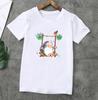Unisex Summer Tshirt Cute Hedgehog Animal Cartoon Print Short Sleeve Kids Top Fashion Boys Girls Clothes