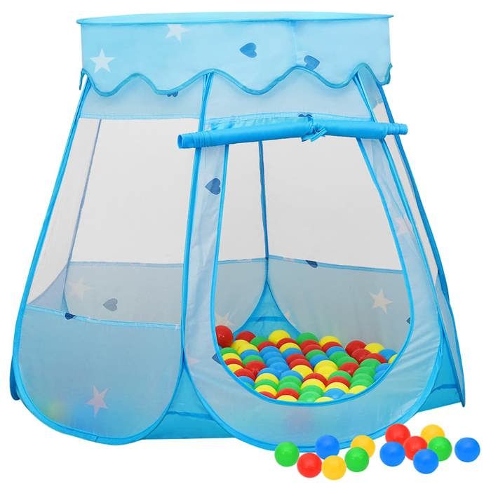 93672 vidaXL Tente de jeu pour enfants Bleu 102x102x82 cm