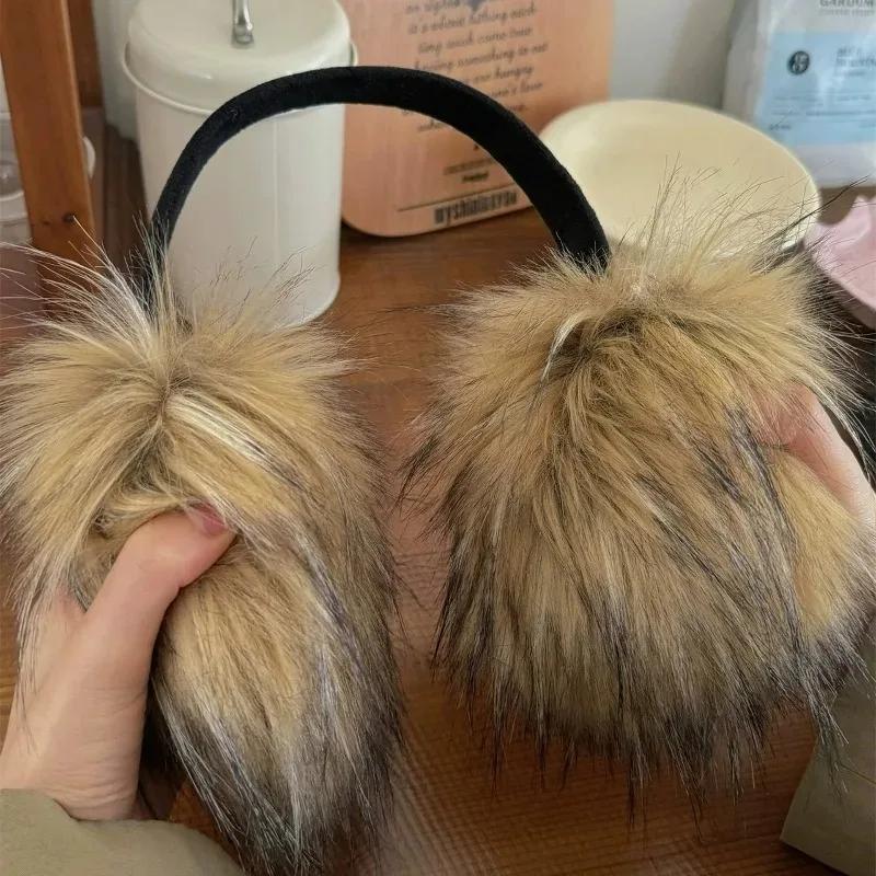 Y2k Korean Plush Furry Earmuffs Women Fashion Versatile Thicken Earflap Winter Windproof Warm Cycling Ear Protection Earplugs