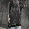 Pánske tričká Letné Streetwear High Street Gothic Skull Tričko Voľné Oversized Tričko s krátkym rukávom Tmavé Anime Pánske Y2k Top