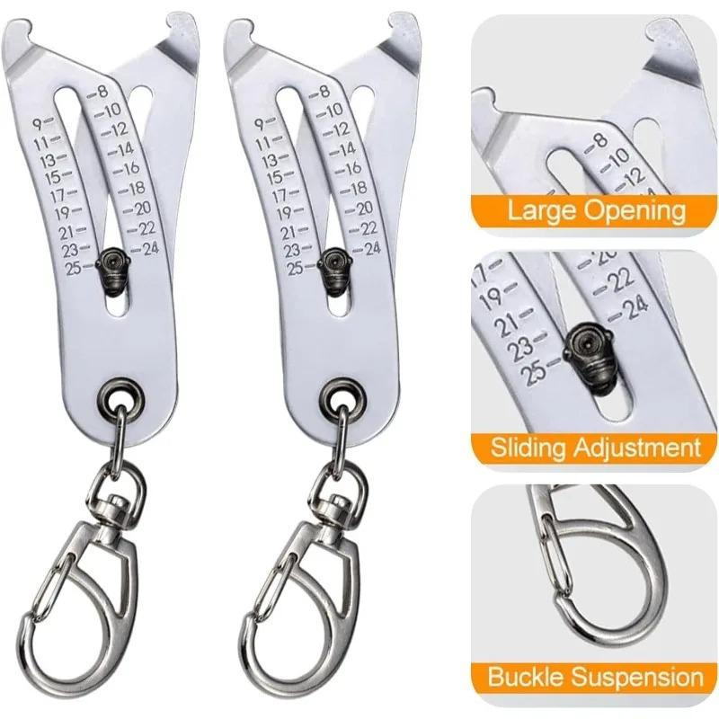 Portable Bolt Size Finder Keychain Nut Bolt Gauge Tool Stainless Steel Head Size Catcher for Mechanics DIY and Industrial Use