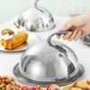 Stainless Steel Steak Cover Round Dish With Lid Oil Proof Meal Cover Kitchen Cooking Tools Teppanyaki Dome Dish Home