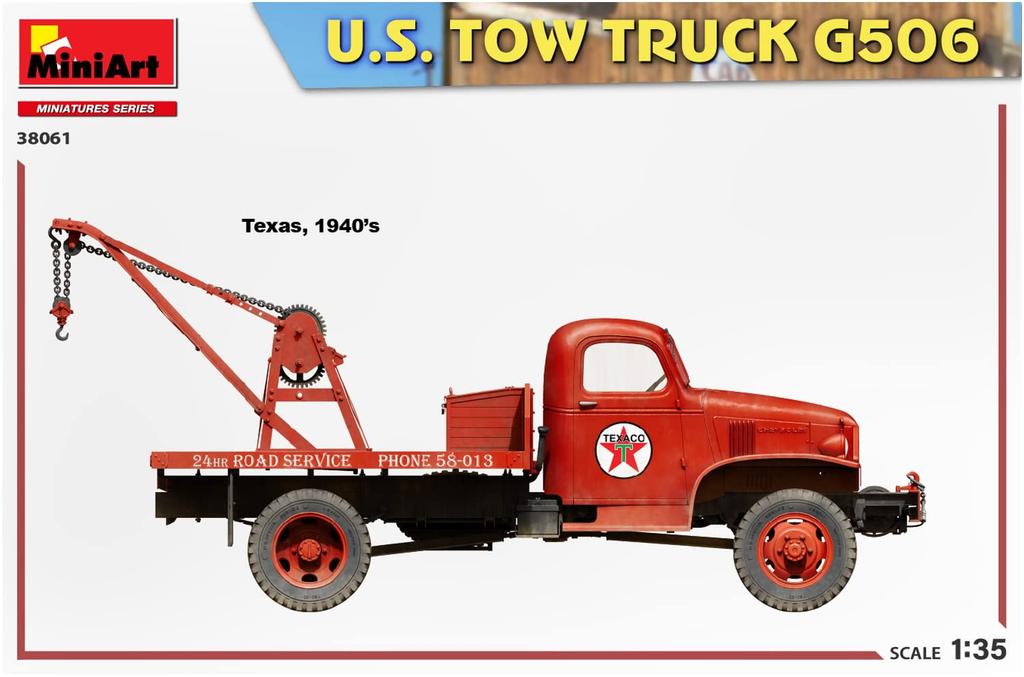 Miniart Scale American Tow Truck G506 Plastic Model Kit MA38061 1/35
