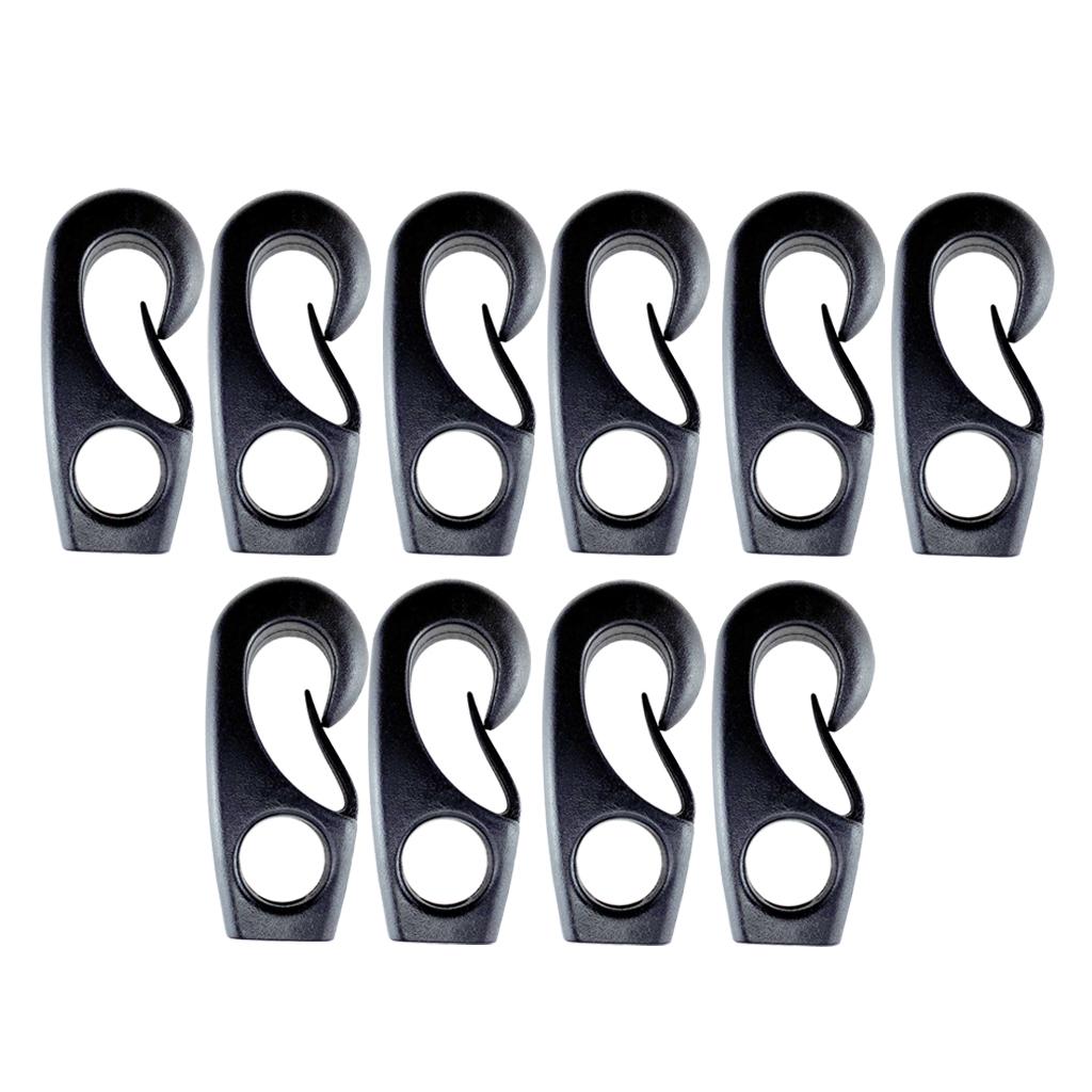 Shock Cord Nylon Hooks Heavy Duty 55mm Kayak Bungee Hook Plastic Cord Holder for Canoe Camping 7