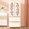 Rose and Green Leaf Floral Wall Sticker, Self-adhesive PVC Waterproof Mural, for Living Room, Bedroom, or Wardrobe Decoration Removable Home Wall Art
