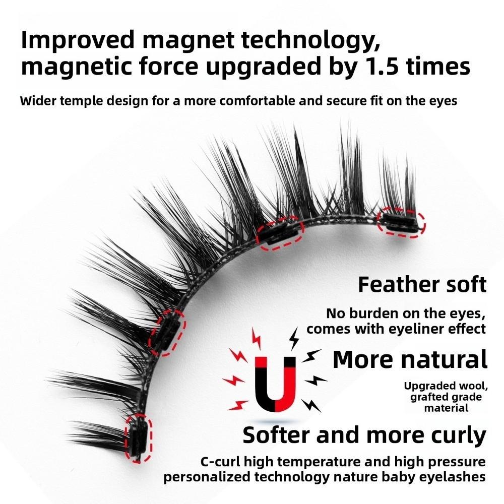With Applicator Magnetic Eyelashes Natural Look False Eyelashes Hot Fake Lashes  Eye Makeup Tools