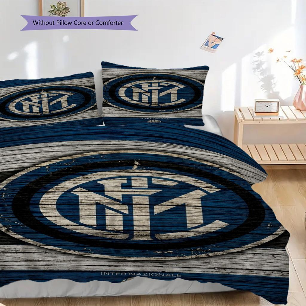 Inter Milan Heritage Bedding (1 * Duvet Cover + 2 * Pillowcase, Without Core) Duvet Cover and Pillowcase Soft and Comfortable Christmas Birthday Gift