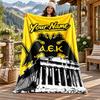 AEK Athens Custom Name Flannel Blanket Personalized Soft Warm Plush Throw Blanket Customized Gift for Family Friends