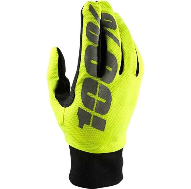 Велосипедные перчатки 100% Hydromatic Waterproof (желтые)