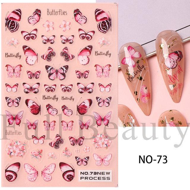 Nail Art Stickers Ins Spring Small White Flower Sunflower Butterfly Tough And Thin Series Adhesive Nail Stickers