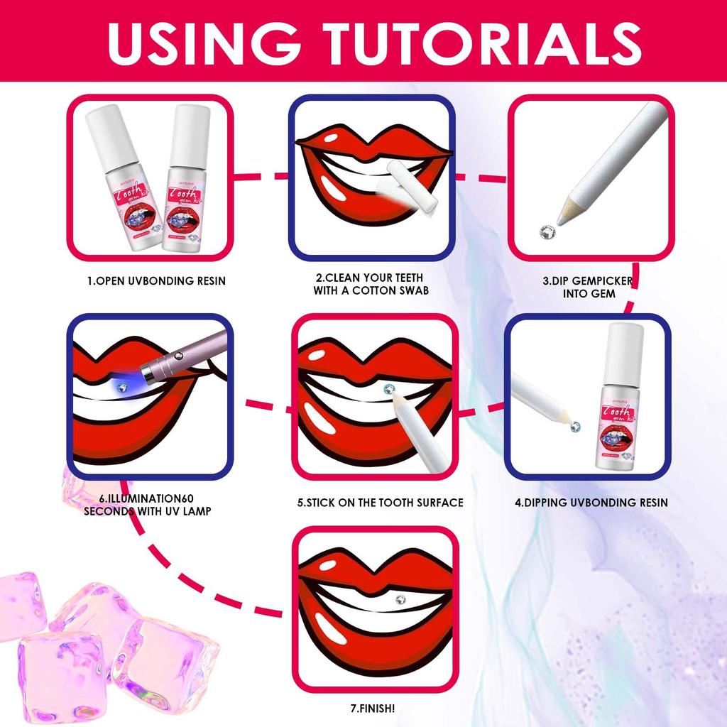 DIY Dental Jewelry Kit DIY Decoration Accessories Add Shine To Your Smile with Adhesive