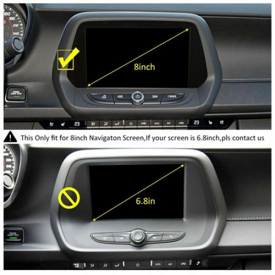 8 inches Dash GPS Navigation Panel Cover Trim for Chevrolet Camaro 2017-20 Blue