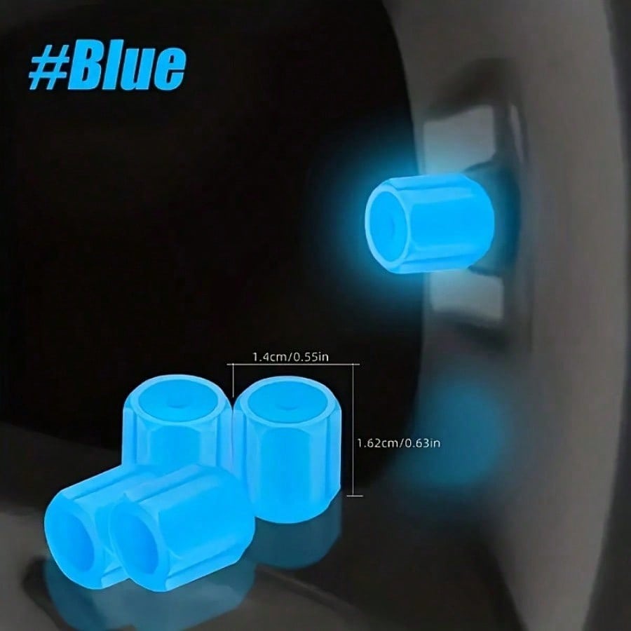 4-Piece Luminous Valve Lever Cover, GM Fluorescent Car Tire Valve Lever Cover, Bicycle Tire Valve Lever Luminous Cover