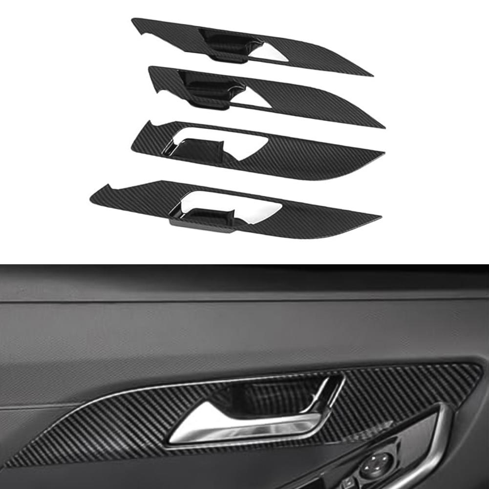 Black For Hyundai Cantus Creta Ix25 2020-2025 Carbon Fiber Door Handle Cover Trims Replacement Car Accessories