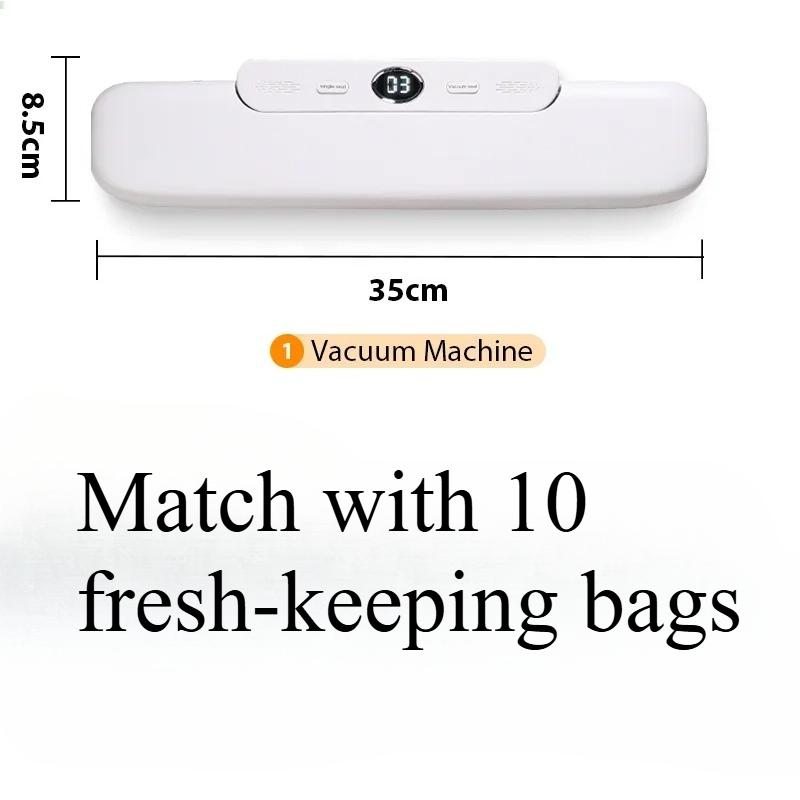 

Food preservation and sealing machine, kitchen automatic mini vacuum sealer, automatic small packaging machine. 220V білий