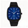 High-End Retro Silver Small Square Steel Band Watch with Calendar, Gold Brick Quartz Movement for Men and Women