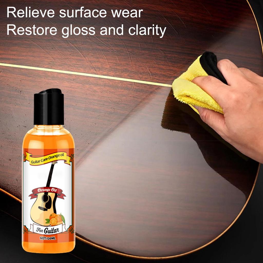 120ml Guitar Care Oil Cleaner Guitar Fretboard Oil Polishing Cleaning Kit Portable Guitar Care Oil With Cleaning Cloth