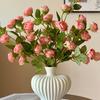 High-End Realistic Rose Arrangement In Ceramic Vase – Artificial Floral Bouquet for Living Room Decor