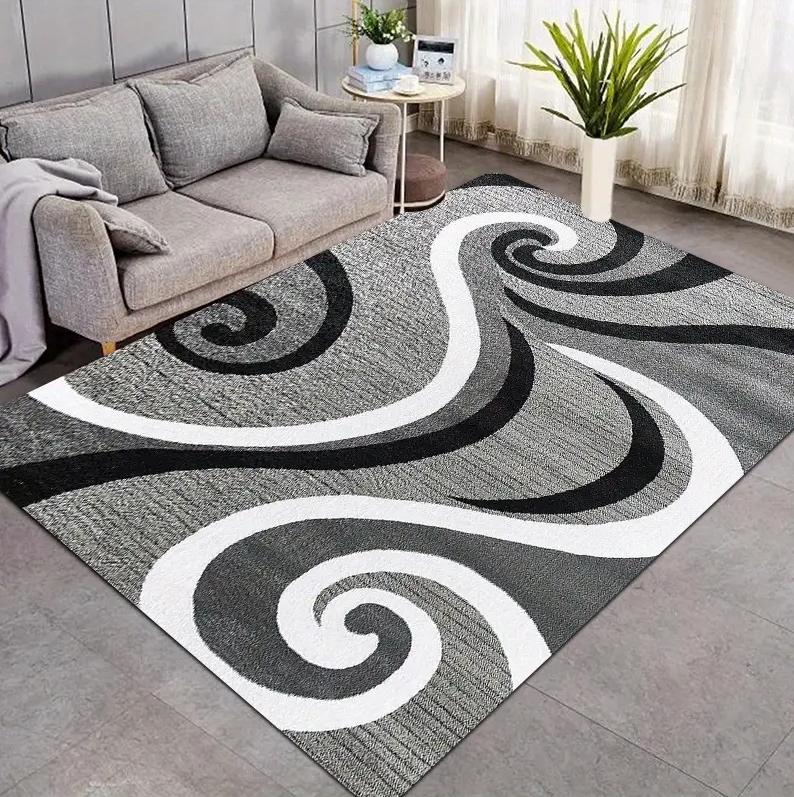 Modern Living Room Floor Mat Simple Lines and Printed Soft Bedrooms Suitable for Living Rooms Terraces Offices Kitchen Floors