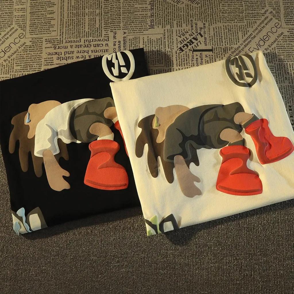 2024 New Fashionable and Personalized American Cute Unisex Clothing T Shirt Summer Y2K High Street Casual Short Vintage Sleeve Top Unisex