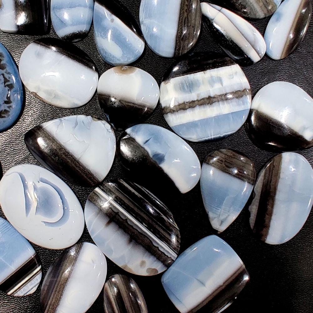 Natural Blue Opal Cabochon, Blue Opal Cabs Gemstone, Loose Gemstone Lot, Mix Shape And All Size Cabochon.