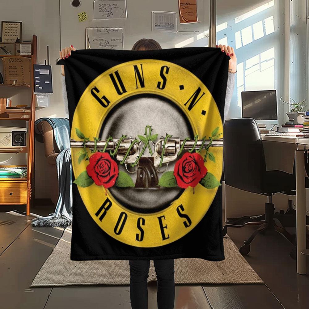 Guns N' Roses Rock band printing Flannel Blanket Bedroom Sofa Camping Warm blanket Gifts for family and friends-MJ002
