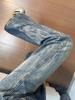 Herren Retro Slim Fit Blitz Jeans - Trendige Vielseitige Lässige Hosen für die Straße