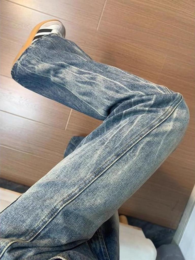 Herren Retro Slim Fit Blitz Jeans - Trendige Vielseitige Lässige Hosen für die Straße