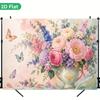 1Pcs Flowers And Butterflies Decoration Background Winter Backdrop Decorations For Photo Studio Photo Booth Christmas Party