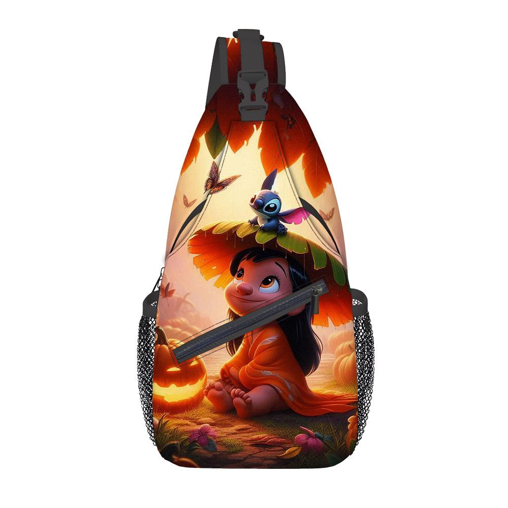 Breast Bag Women'S Fashion Oxford Cloth Cartoon Shoulder Messenger Bag Large Capacity Cycling Breast Bag