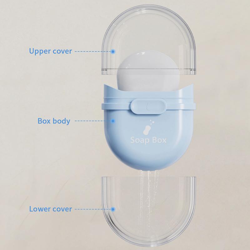 Travel Portable Soap Box With Lid Sealed And Drainable Soap Case Storage Dish Bathroom Drain Tray For Camping Outdoor Container