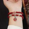 New Chinese Cinnabar Double Circle Bracelet Strawberry Crystal Bracelet. Bangles Women Fashion Jewelry Accessories Gift