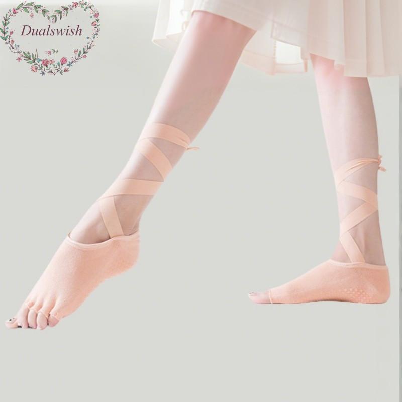 Summer New Cross Band Yoga Socks Breathable Anti Slip Sweat Absorbing Expose Toe Dance Pilates Yoga Socks
