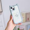 Soft Cat Ear Phone Cases for iPhone 16 15 13 12 11 Pro Max 14 Plus XR XS Max TPU Anti-Drop Transparent Acrylic Back Cover N88 Love Design