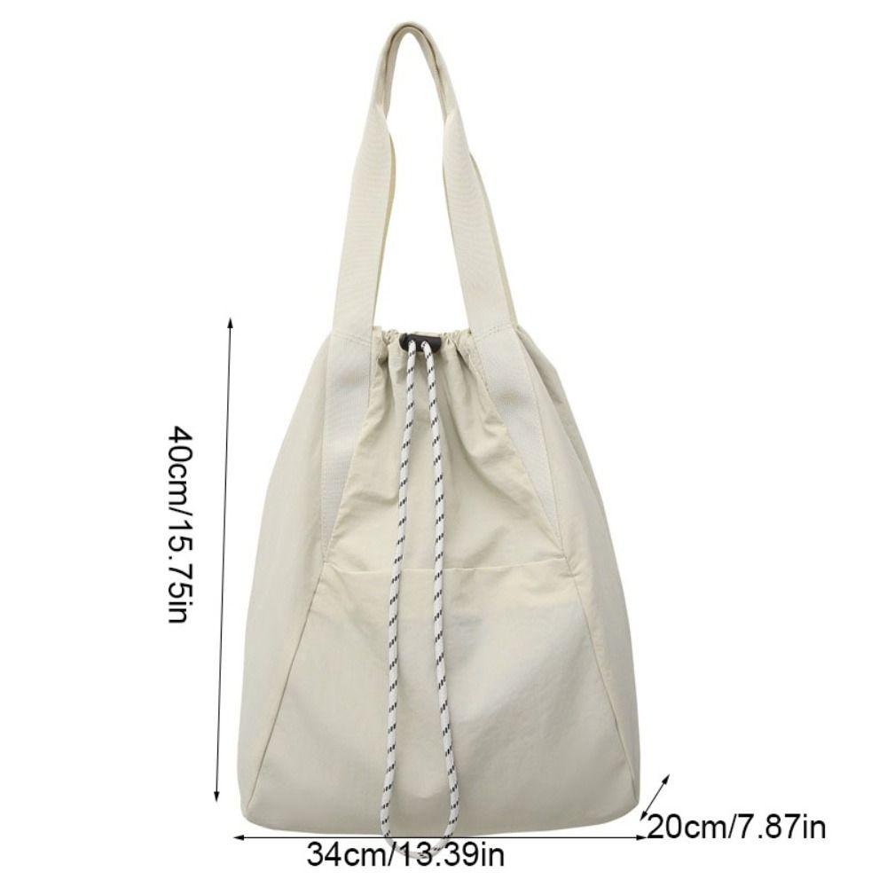 Large Capacity Drawstring Shoulder Bag with Handle Sports Knapsack Nylon Backpack  School