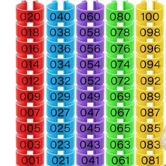 Poultry Marking Laser-Engraved Colored Leg Rings with Open Buckle