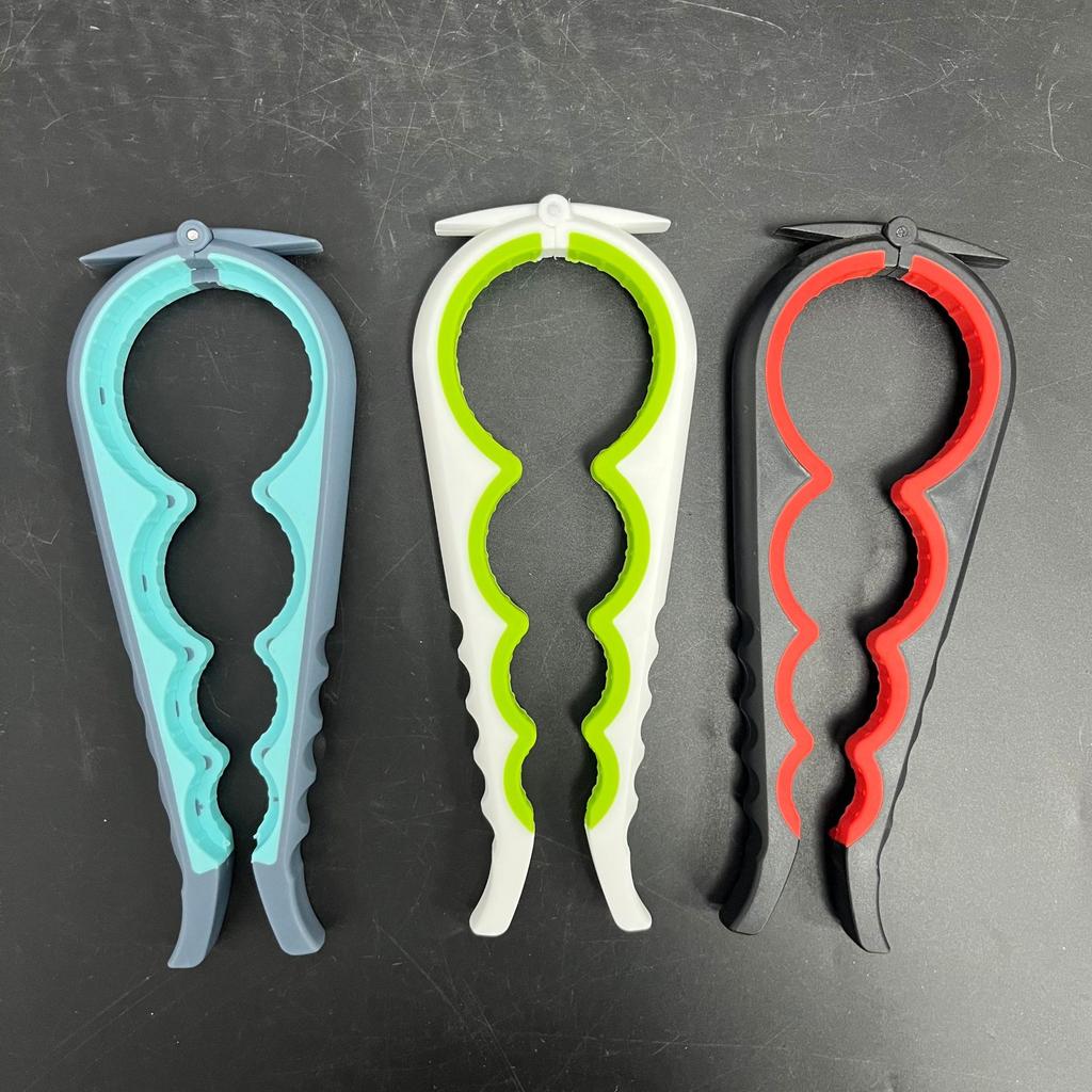 Vier-in-Eins Multifunktionaler Flaschenöffner, Mehrzweck-Dosenkappenöffner mit rutschfesten und arbeitssparenden Eigenschaften.