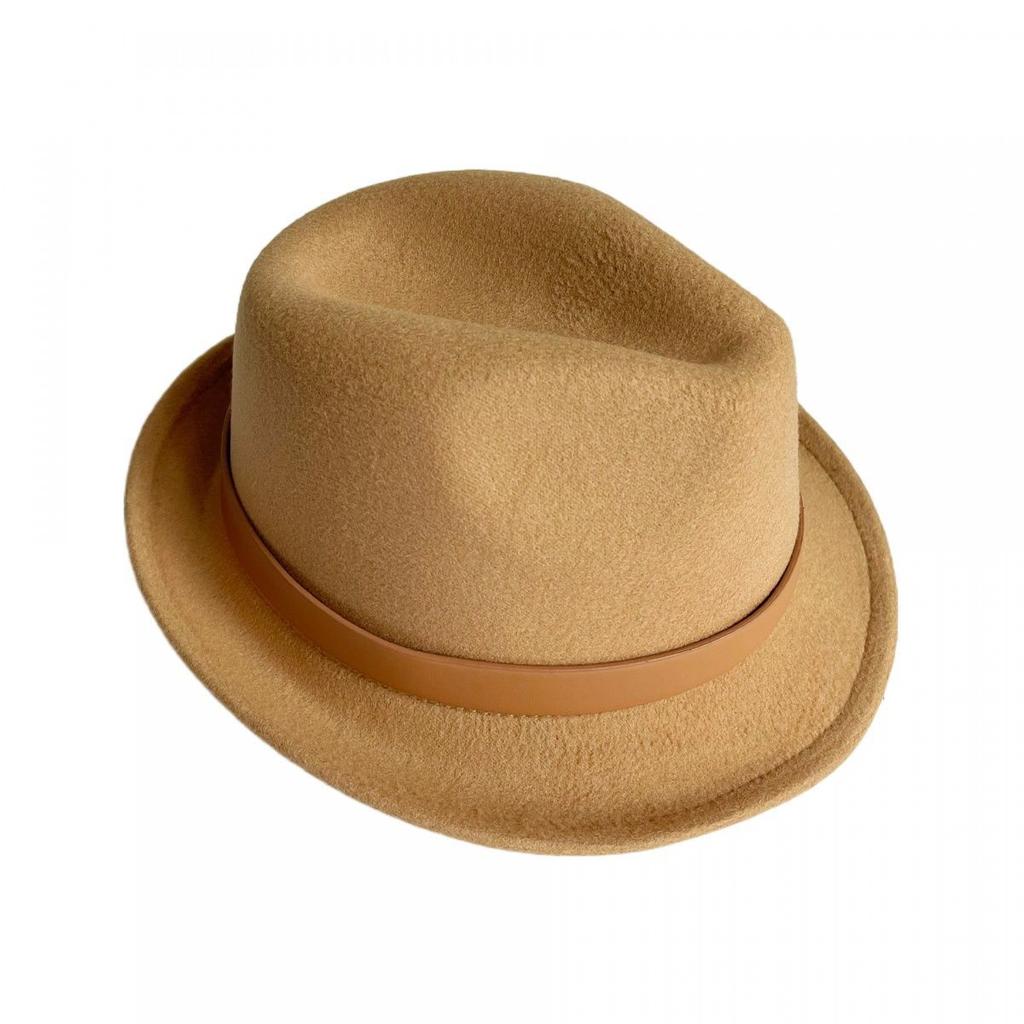 Fashion Felt Top Hat for Women British Retro Versatile Men Solid Color Felt Hat