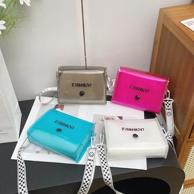 Dívčí diagonální crossbody tašky pro ženy Trendy kosmetická taška Módní tašky přes rameno Průhledná želé taška