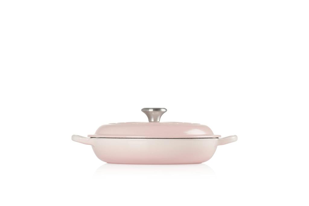 Le Creuset Cast Enamel Double Handed Pot Signature Buffet Casserole 22 Cm Shell Pink Gas IH Oven Compatible Japanese [Authorized Product]