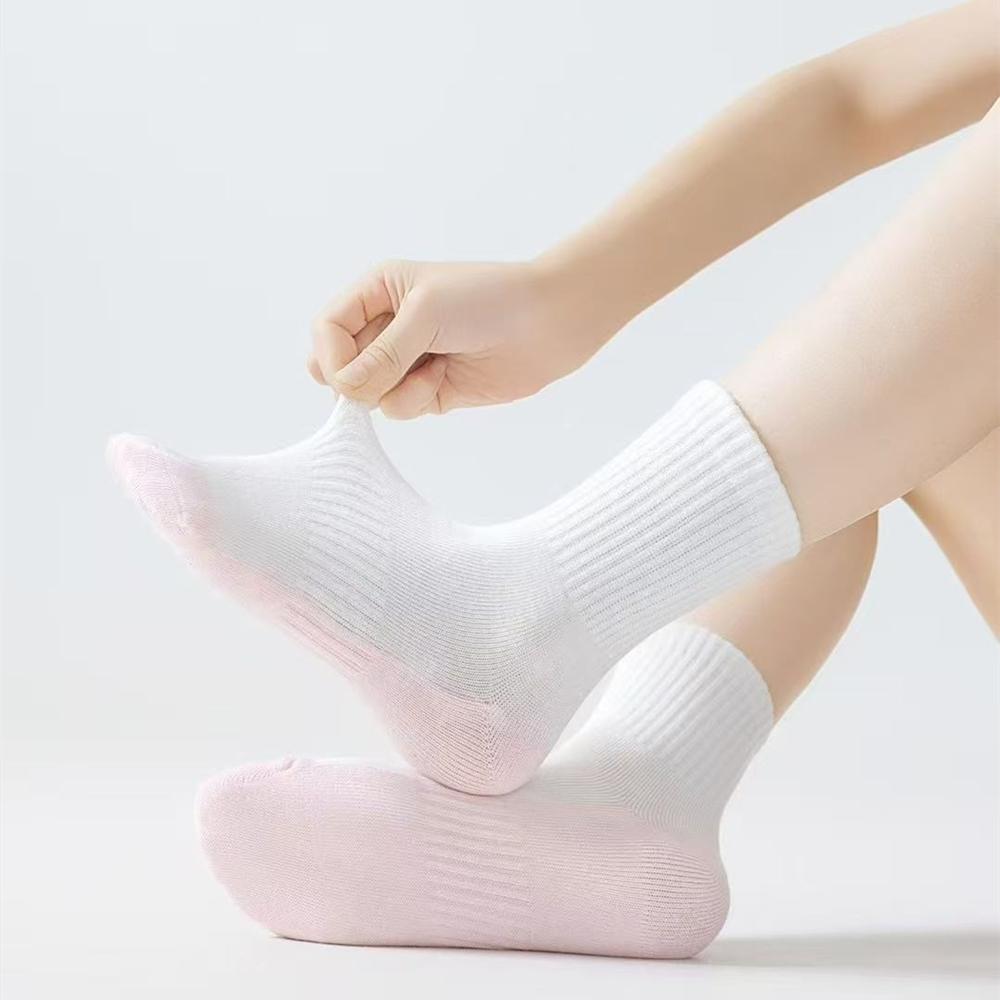5 Pairs Children Socks 100% Cotton Black White Patchwork Colors Baby Girl Boy Sports School Tube Socks For 2-12 Years