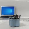 360° Rotating Desk Organizer, 6-Compartment Desktop Pen Holder, Plastic Office Supplies Storage Box for Desk, School and Home