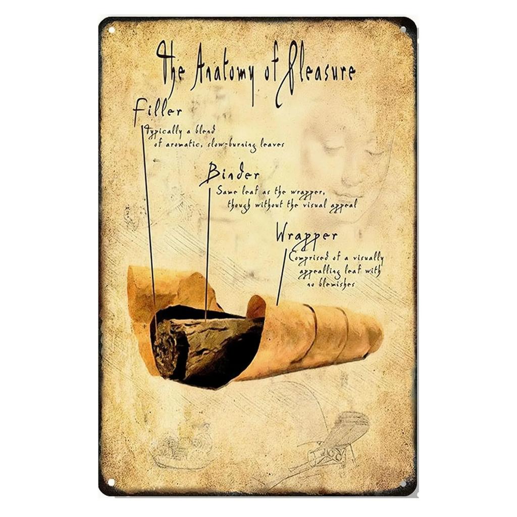 Whiskey Cigar Plaque Metal Tin Signs Wall Decoration Vintage Art Posters Iron Painting for Man Cave Home Cafe Garden Club Bar