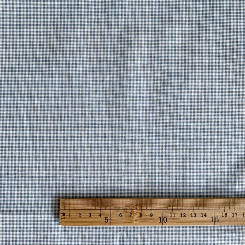 Tela de Algodón 100% de 1 m Cuadrícula Azul Lunares Florales Estampado Digital Tela para Ropa Ropa de Casa Ropa de Cama Manteles Cortinas Manualidades