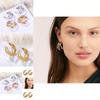 Minimalist Multi-circle Earrings For Women Gold And Silver Fashion Jewelry
