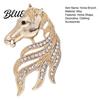 Horse Head Brooch Retro Rhinestone Pin Women Men Zinc Alloy