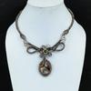 Crazy Lace Agate Handmade Gemstone Necklace, 999 Copper Wire Wrapped Necklace Antique Jewelry, For Engagement Gift